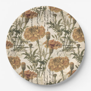 Vintage Ringelblumen PapierTeller 9"