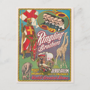 Vintage-Ringling-Brüder-Zirkusposter Postkarte