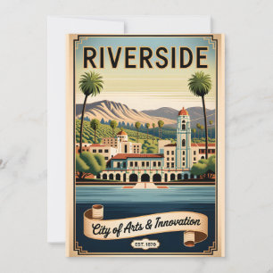 Vintage Riverside Kalifornien Stadt der Künste Ret Feiertagskarte