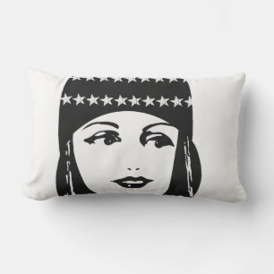 Vintage Roaring 20's Portrait Flapper Girl Lendenkissen