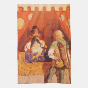 Vintage Robin Hood trifft Maid Marian von NC Wyeth Küchentuch