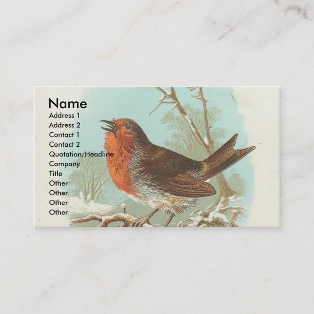 Vintage Robin Visitenkarte (Vorderseite)