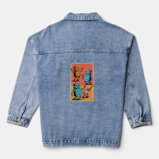 Vintage Roboter Jeansjacke (Rückseite)