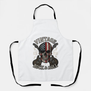 Vintage Rock Totenkopf Amerikanische Flagge Gitarr Schürze