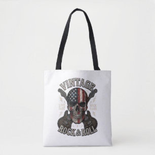 Vintage Rock Totenkopf Amerikanische Flagge Gitarr Tasche
