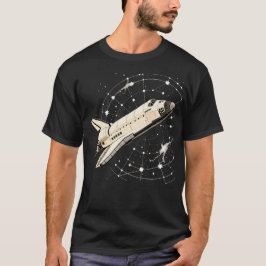 Vintage Rocket Ship Retro Space Exploration Art T-Shirt