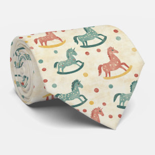 Vintage-Rocking-Horse-Muster mit distressed-Effekt Krawatte
