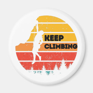 Vintage Rockklettern Retro-Kletterer-Silhouette Magnet