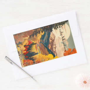 Vintage Rocky Mountains Herbst Benutzerdefinierter Rechteckiger Aufkleber