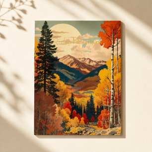 Vintage Rocky Mountains Herbst mit individuellem T Folien Feiertagspostkarte