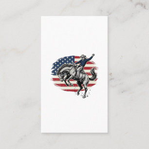 Vintage-Rodeo-Cowboy-patriotischer-Pferdereiter-Ve Visitenkarte