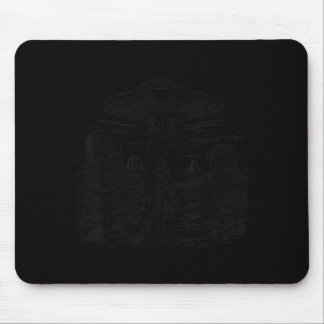 Vintage-Rodeo-Cowboy-Western-Country-Raumschiff Mousepad