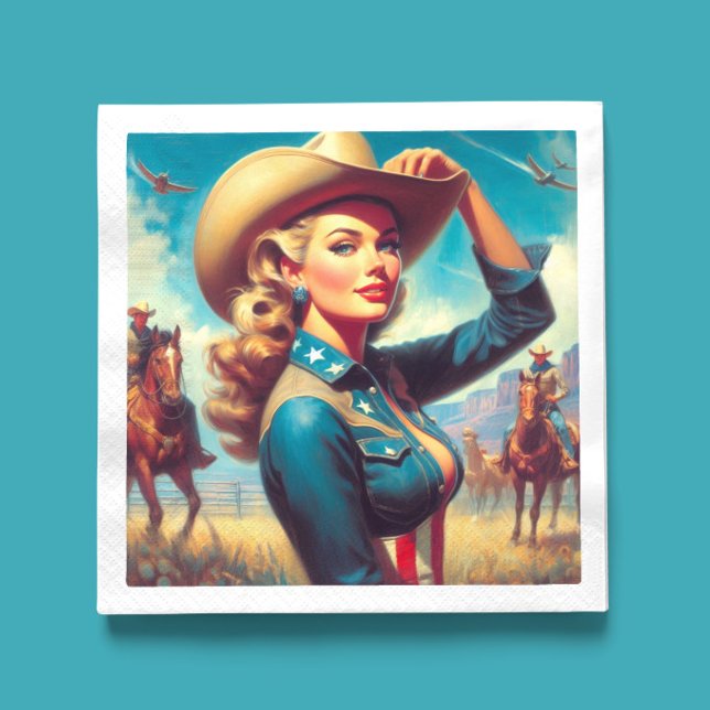 Vintage-Rodeo-Pin-up Serviette (Von Creator hochgeladen)