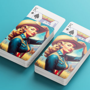 Vintage-Rodeo-Pin-up Spielkarten