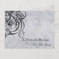 Vintage Rokoko Black Brautparty Rezept Card