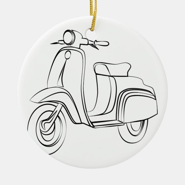 Vintage-Roller Keramik Ornament (Vorne)