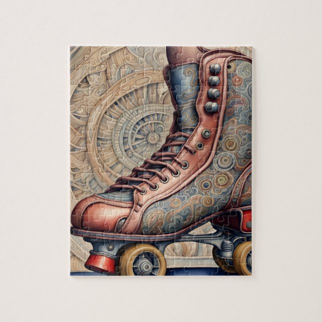 Vintage Roller Skate Kunst. (Vertikal)