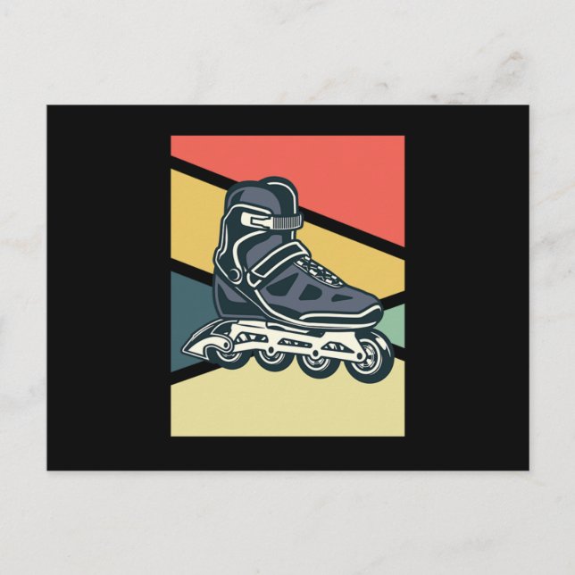 Vintage-Rollerblading Inline-Skating-Rollschuhe Postkarte (Vorderseite)