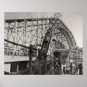 Vintage-Rollercoaster-Plakatdruck Poster