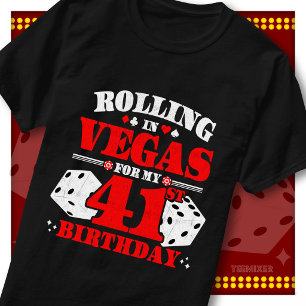 Vintage Rolling In Vegas 41. Geburtstagsfeier T-Shirt