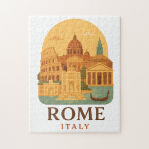 Vintage Rom Rätsel – Colosseum & Pantheon Retro