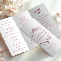 Vintage Romance Bourgogne Mariage Triple Programme