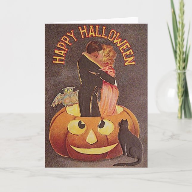 Vintage Romance Gruß-Karte Halloweens Karte (Vorderseite)