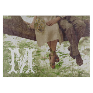 Vintage Romance Love Monogram Planche à découper e