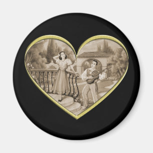 Vintage Romance Paar, Mann und Frau Liebe Magnet