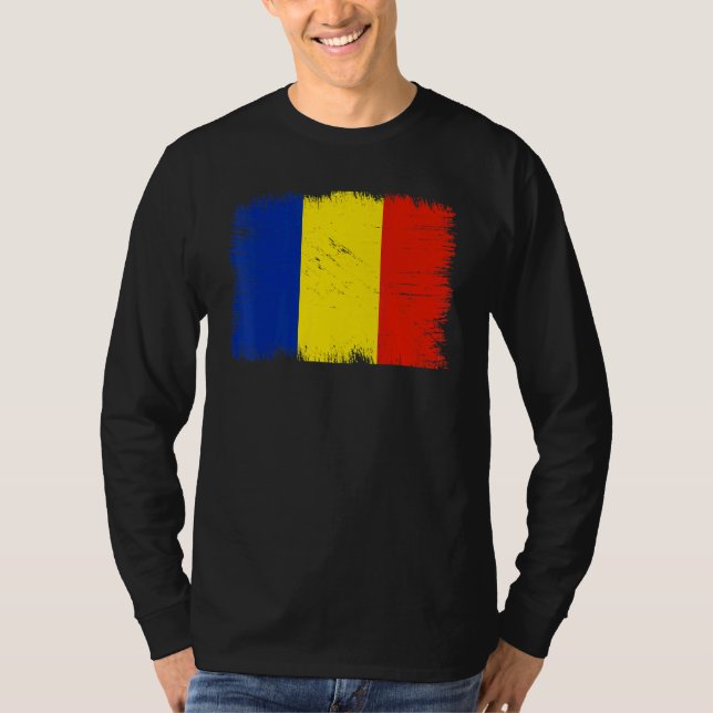 Vintage Romania Flag Romanian Independence Day T-Shirt (Vorderseite)