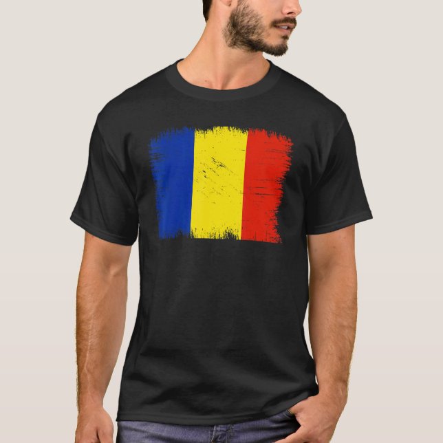 Vintage Romania Flag Romanian Independence Day T-Shirt (Vorderseite)