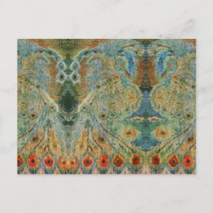 Vintage Romanian embroidery, traditional design Postkarte