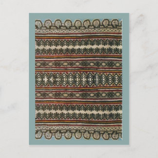 Vintage Romanian embroidery, traditional design Postkarte