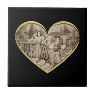 Vintage romanische Ehepaare, Liebe von Mann und Fr Fliese