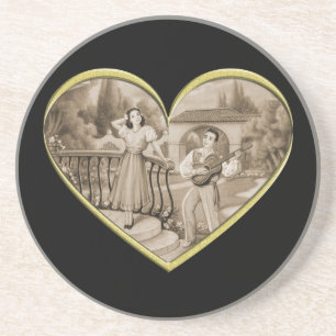 Vintage romanische Ehepaare, Liebe von Mann und Fr Getränkeuntersetzer
