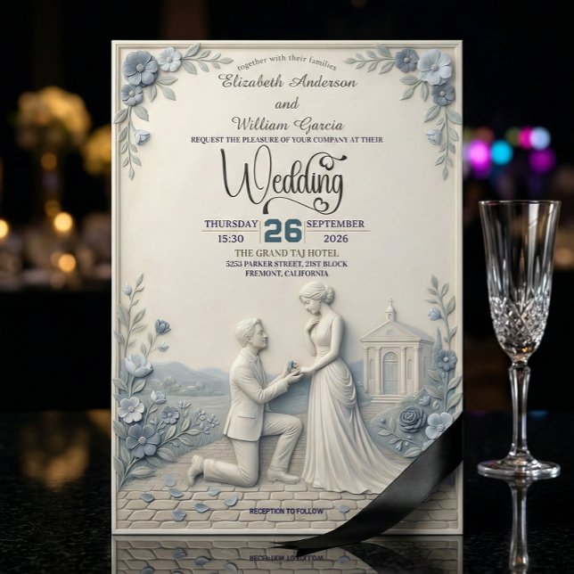 Vintage Romantic Chapel Wedding Einladung (Von Creator hochgeladen)