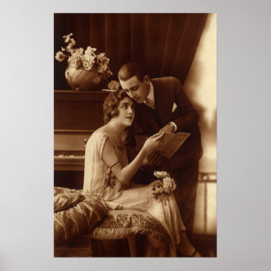 Vintage Romantik, Liebe und Romantik Liebhaber Poster