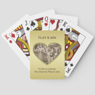Vintage-Romantik-Paar, Mann und Frau, Gold Spielkarten