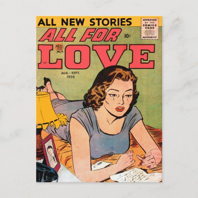 Vintage Romantik Postkarte (Vorderseite)