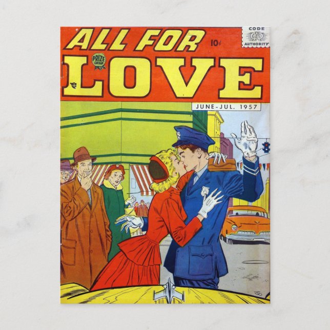 Vintage Romantik Postkarte (Vorderseite)