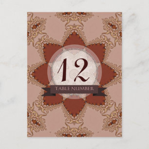 Vintage-Romantik-Spitze-Hochzeit-Tischnummer-Postk Postkarte