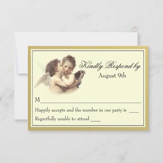 Vintage Romantique Premier Kiss RSVP (Devant)