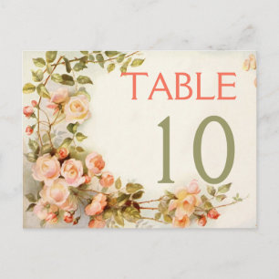 Vintage romantique rose mariage numéro de table