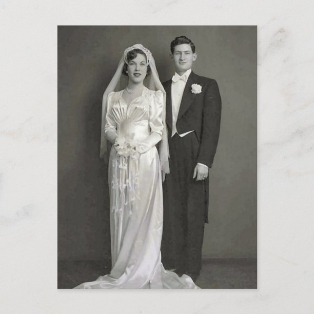 Vintage romantische Fotos Postkarte (Vorderseite)