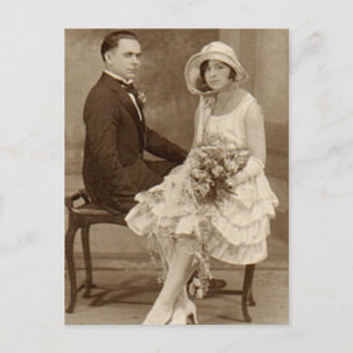 Vintage romantische Fotos Postkarte