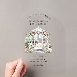 Vintage romantische Hochzeit Acryleinladungen