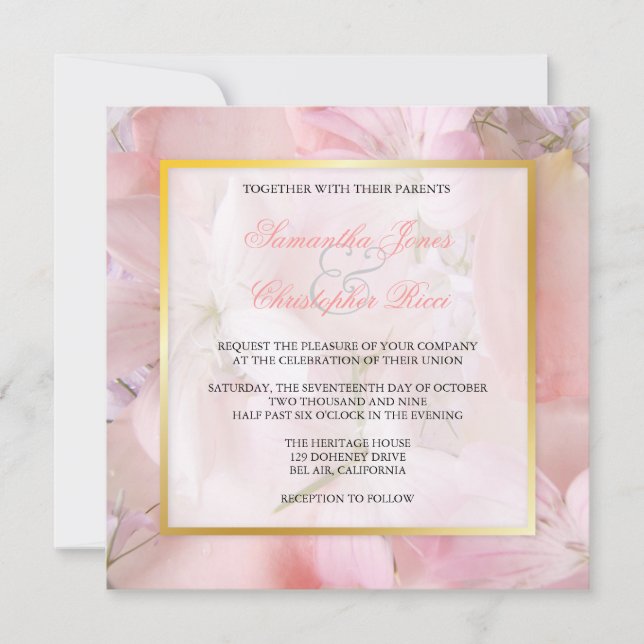 Vintage + romantische Hochzeitsaufenthalte Einladung (Vorderseite)
