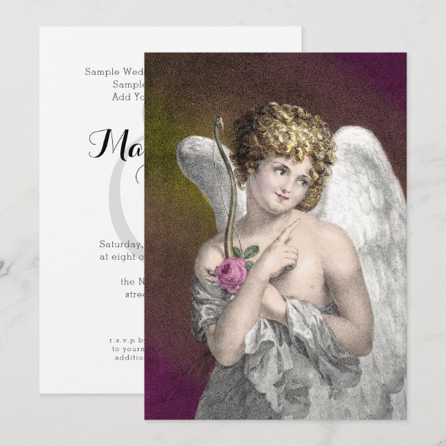 Vintage romantische Hochzeitseinladungen Einladung (Vorne/Hinten)