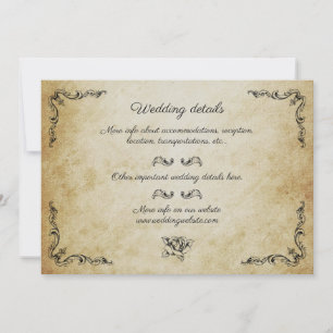 Vintage romantische Hochzeitskarte Einladung