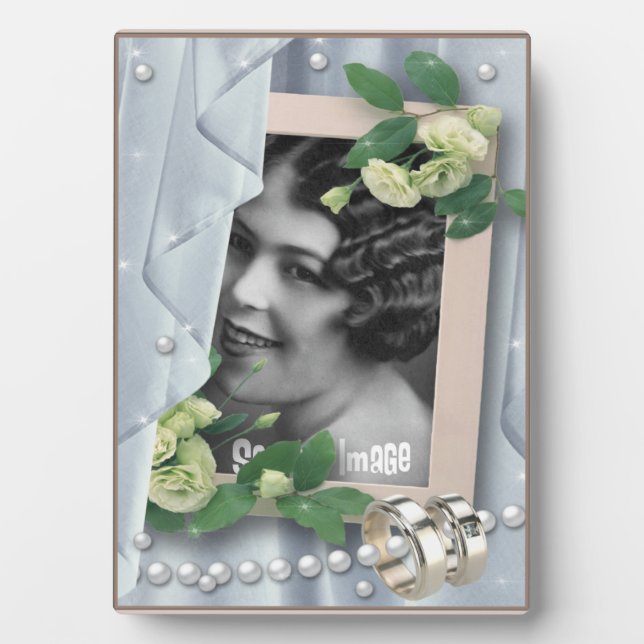 Vintage romantische Hochzeitskunst Fotoplatte (Vorderseite)